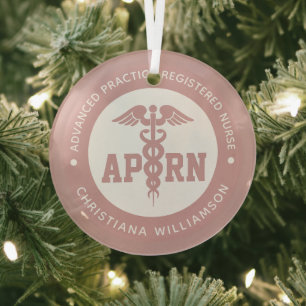 Custom APRN Advanced Practice Registered Nurse Glass Ornament