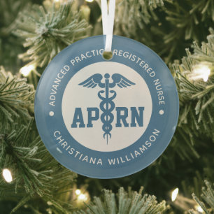 Custom APRN Advanced Practice Registered Nurse Glass Ornament