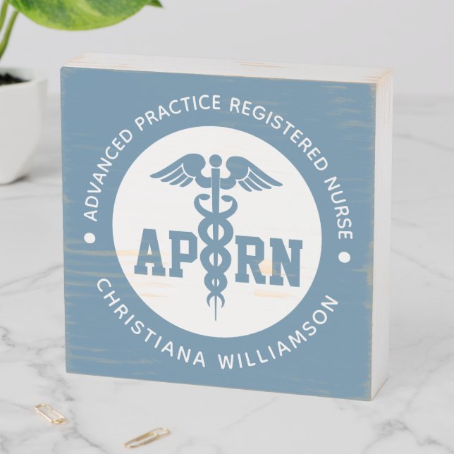 Custom APRN Advanced Practice Registered Nurse Wooden Box Sign (In Situ Horizontal)