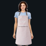 Custom Apron Blush Pink Business Logo Personalized<br><div class="desc">Custom Apron Blush Pink with Business Logo Personalized Personalize this all-over-print apron with your own company logo or picture and custom text. The text can be a name, business tagline, website address, social media handle, or other personalized text to express yourself. You can easily customize the front and straps with...</div>