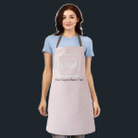 Custom Apron Blush Pink Business Logo Personalized<br><div class="desc">Custom Apron Blush Pink with Business Logo Personalized Personalize this all-over-print apron with your own company logo or picture and custom text. The text can be a name, business tagline, website address, social media handle, or other personalized text to express yourself. You can easily customize the front and straps with...</div>