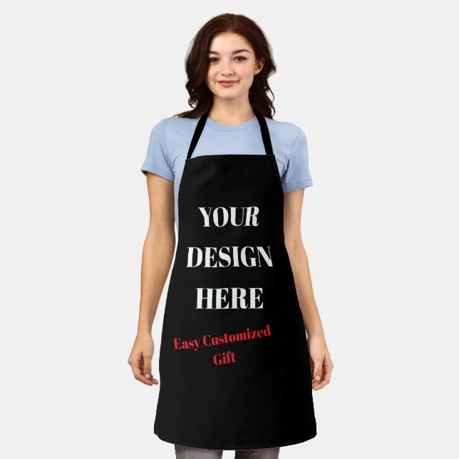 Custom Apron, Upload Your Design Personalized Gift Apron (Worn)