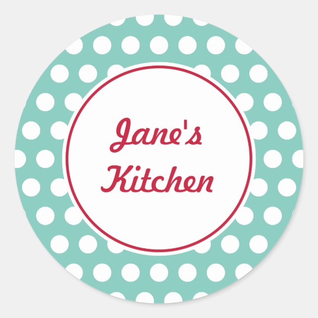 Custom Aqua Kitchen Stickers (Front)
