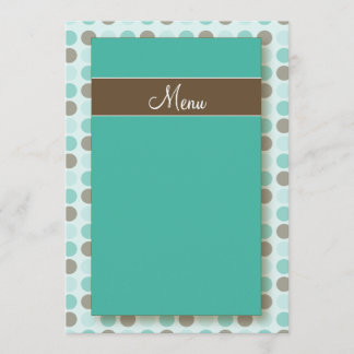 :custom: Aqua Polkadots Menu Cards