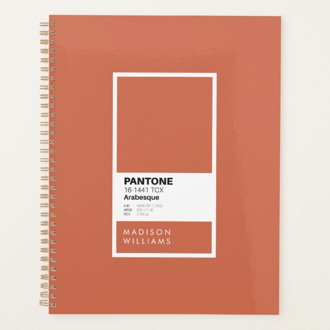 Custom Arabesque Notebook | Personalized Terracott (Front)