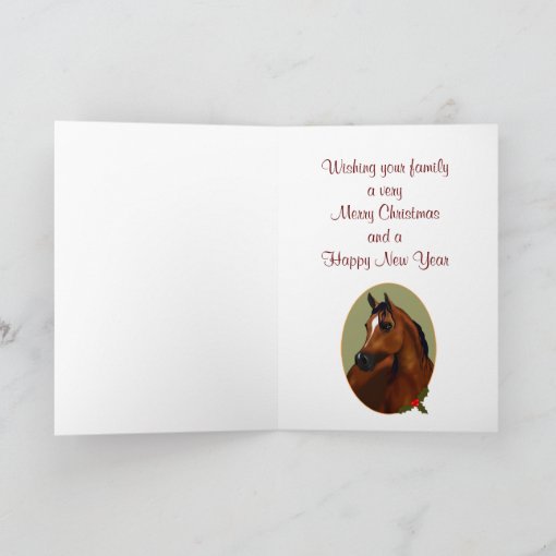 Custom Arabian Horse Christmas Cameo Card Zazzle