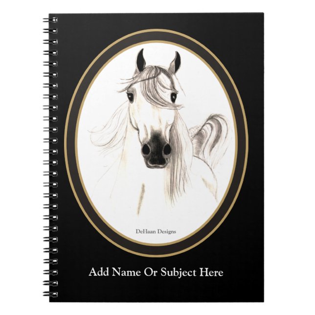 Custom Arabian Horse Notebook (Front)