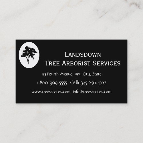 Custom Arborist Tree Services  Business Card