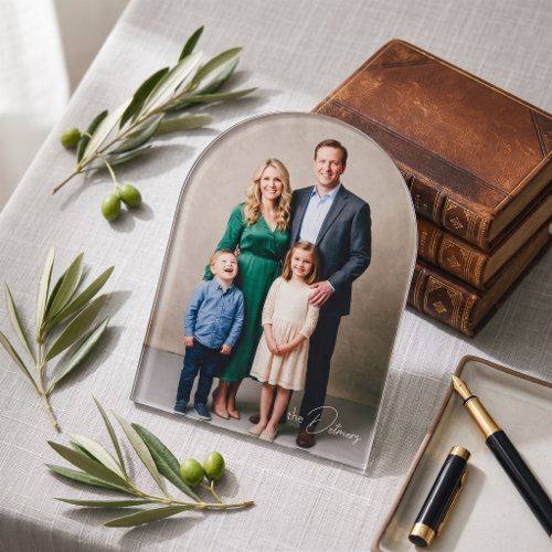 Custom Arched Acrylic Family Portrait Plaque Invitations