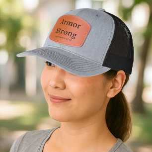 Custom Armor Strong with Verse Leather Patch Hat