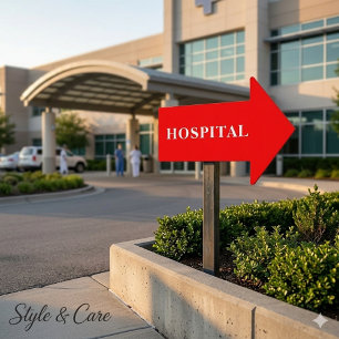 Custom Arrow Yard Sign for Hospital Direction