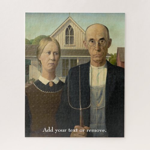 Custom art American Gothic Grant Wood 1930 Jigsaw Puzzle