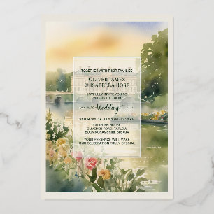 Custom Art Cliveden House Wedding Invitation Foil Invitation