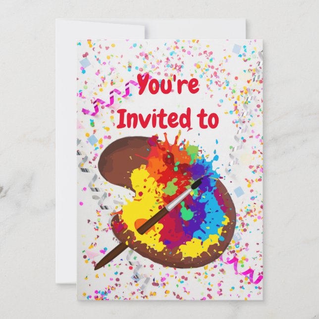Custom Art Craft Birthday Party Invitation (Front)