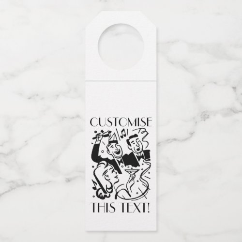 Custom Art Deco Cocktail Party Bottle Hanger Tag