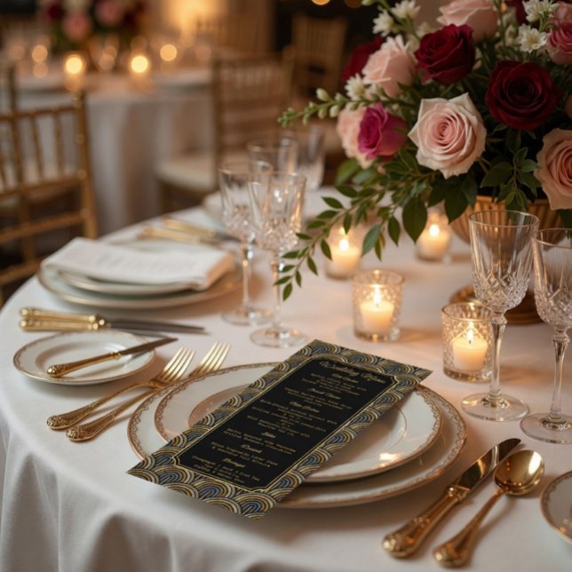 Custom Art Deco Embroidered-Style Wedding Menu (Creator Uploaded)