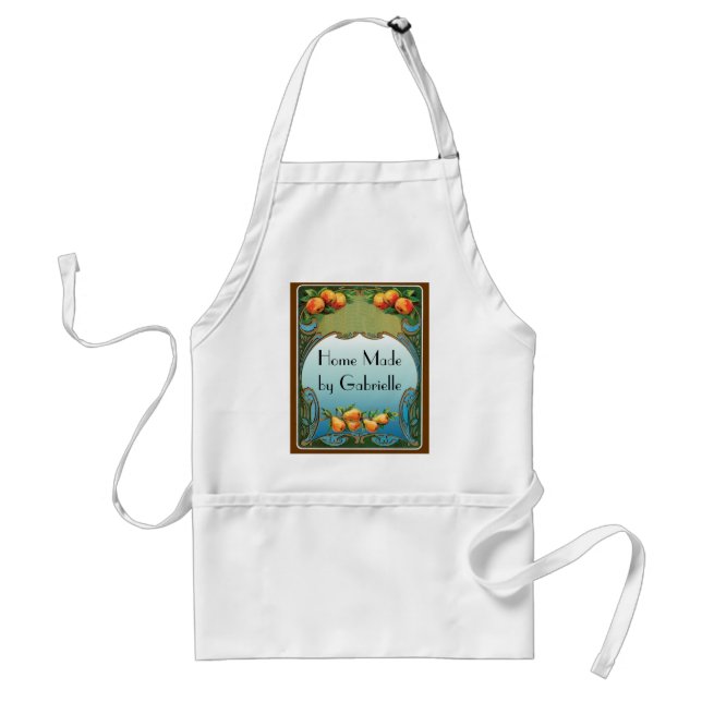 Custom Art Deco Fruit Design Apron (Front)