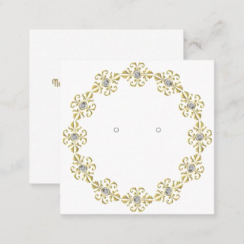 Custom Art Deco Gold Wreath Earring Display Card