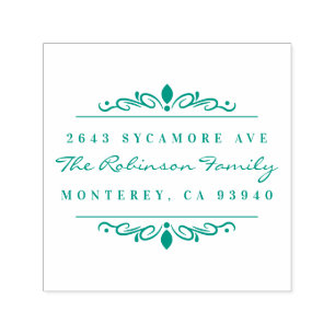 Custom Art Deco Ornament Family Return Address Self-inking Stamp