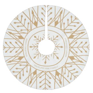 Custom Art Deco Snowflake Holiday Tree Skirt