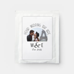 Custom Art Deco Text Black Tea Wedding Favors Bag Drink Mix