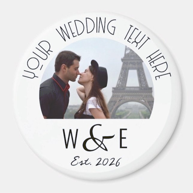 Custom Art Deco Text Fridge Magnet Wedding Favors (Creator Uploaded)