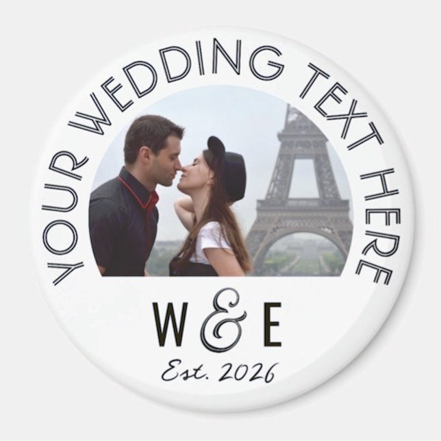 Custom Art Deco Text Photo Magnet Wedding Favors (Creator Uploaded)
