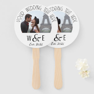 Custom Art Deco Text Program Fans Wedding Favors