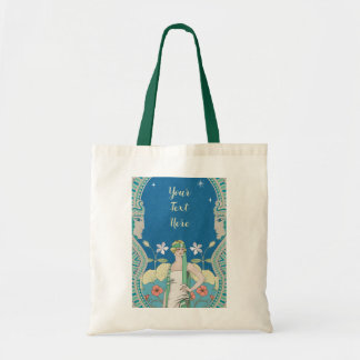 Custom Art Nouveau Vintage Blue Lady Archway Tote Bag