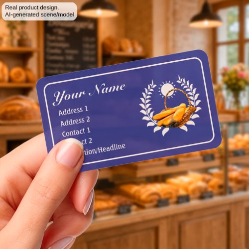 Custom Artisan Bakery Baguette Business Card Clear Business Cards