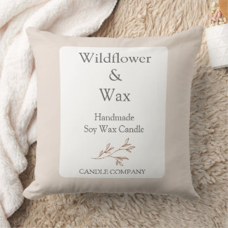 Custom Artisan Candle Business Branding Throw Pillow
