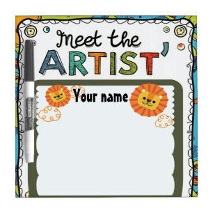 Custom Artist Introduction Back-to-School Sheet Dry Erase Board