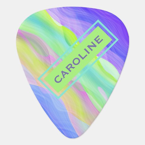 Custom Artistic Abstract Retro Cool Waves Pattern Guitar Pick