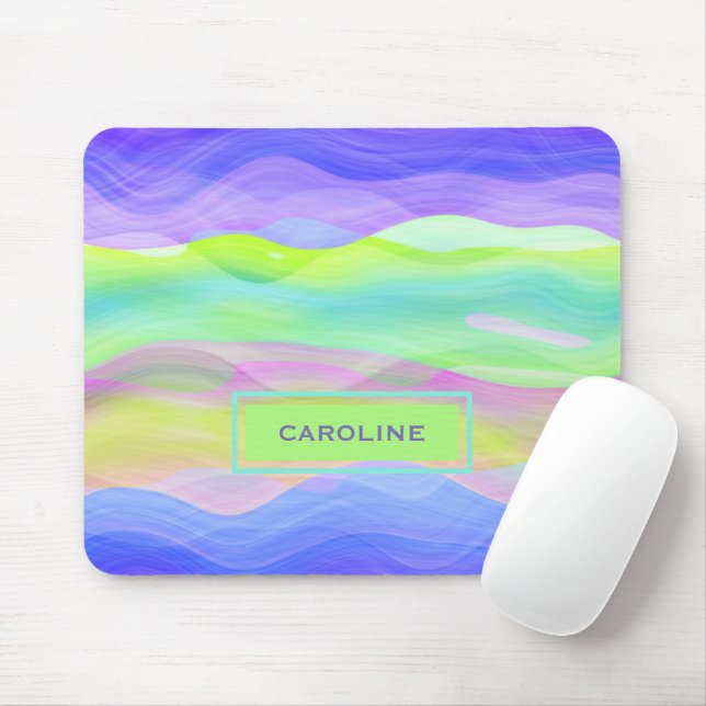 Custom Artistic Abstract Retro Cool Waves Pattern Mouse Pad (With Mouse)
