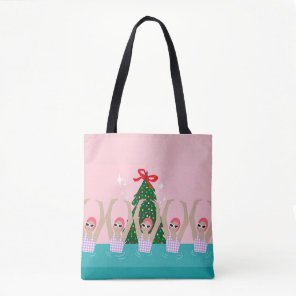 Custom Artistic Swimmers Illustration Swimming  Tote Bag