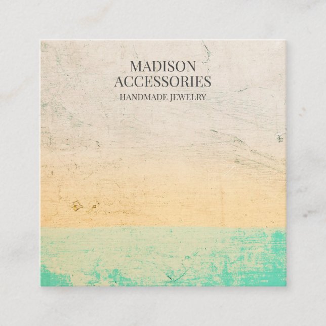 Custom artsy Chic Jewelry Business Square Business Card (Front)