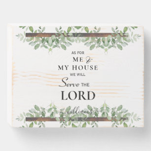 Custom As for Me & My House Foliage Christian Wooden Box Sign