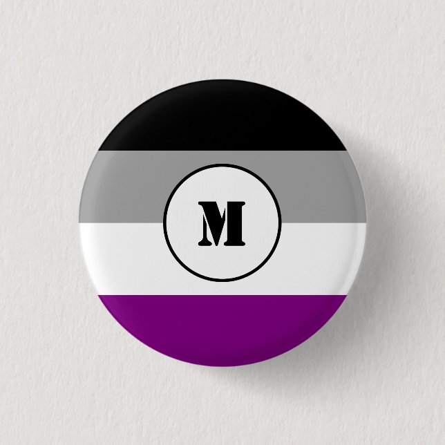 Custom asexuality flag button (Front)