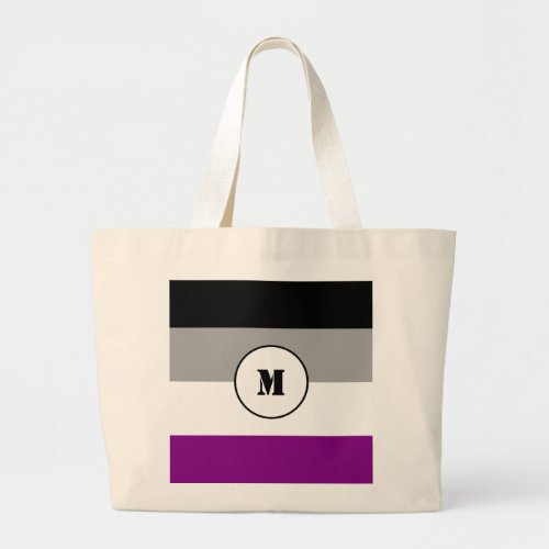 Custom asexuality flag  large tote bag