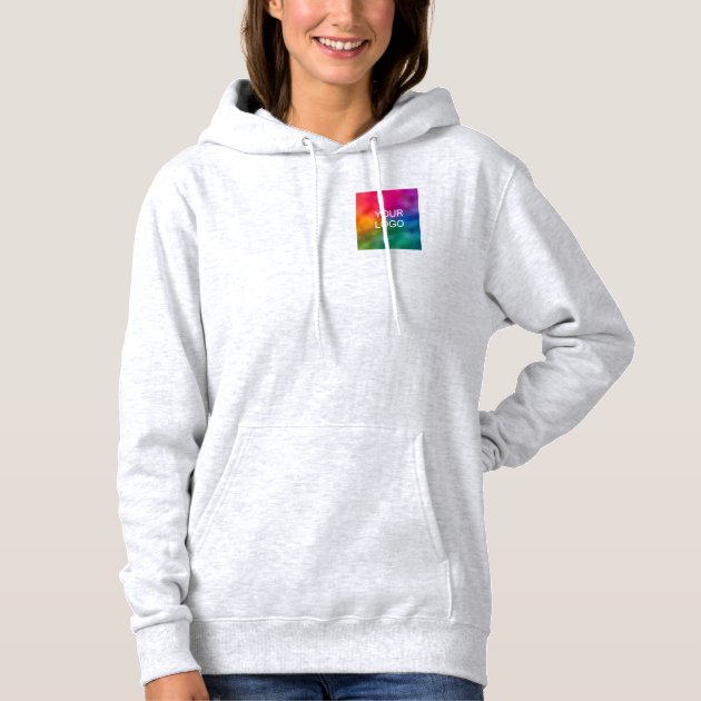 Custom Ash Color Template Upload Business Logo Hoodie Zazzle