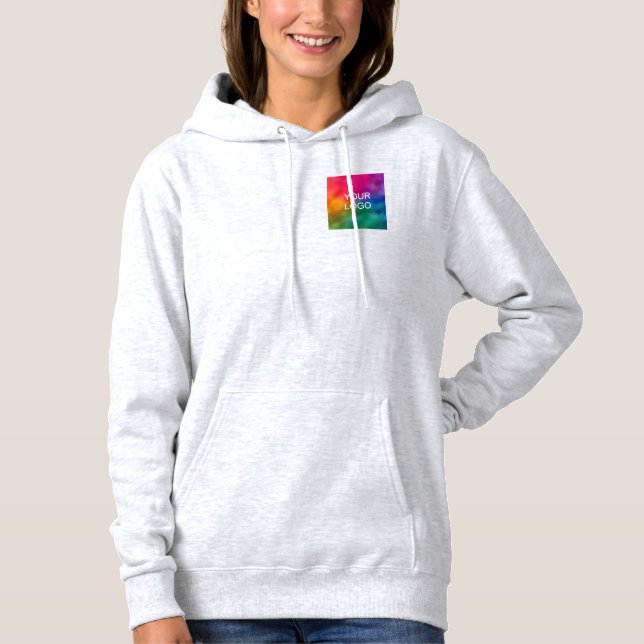 Custom Ash Color Template Upload Business Logo Hoodie (Front)
