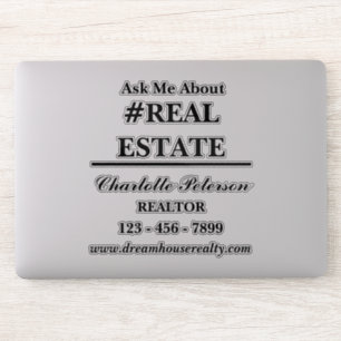 Custom Ask Me About Real Estate Laptop Sticker