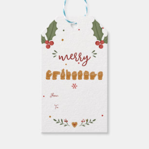 Custom ASL Merry Christmas Gingerbread Hands Gift Tags