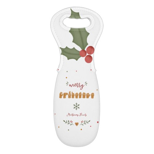 Custom ASL Merry Christmas Gingerbread Hands Wine Bag