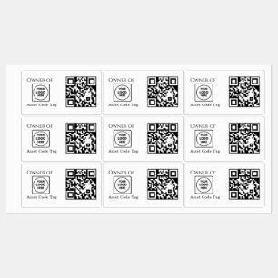 Custom Asset QR   Company Property Business Logo Labels