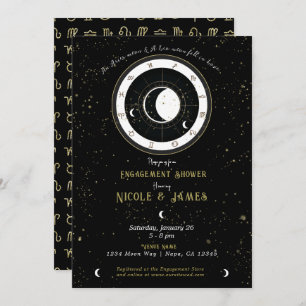 Custom Astrology Moon Sign Engagement  Invitation