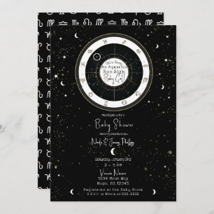 Custom Astrology Sun Sign Horoscope Baby Shower Invitation