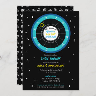 Custom Astrology Sun Sign Zodiac Baby Shower Invitation