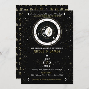 Custom Astrology Zodiac Moon Sign Wedding   Invitation