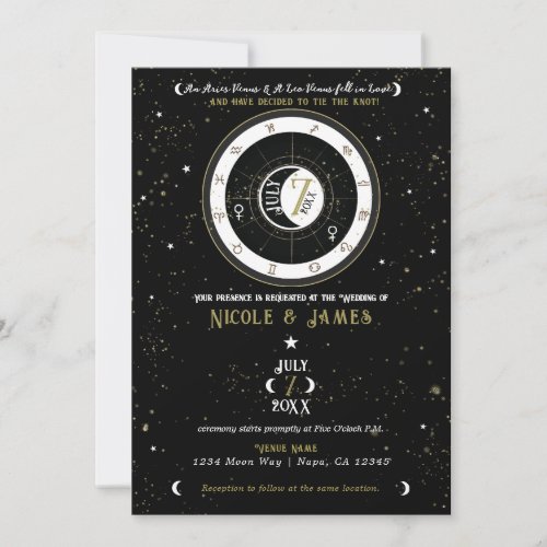 Custom Astrology Zodiac Your Venus Sign Wedding    Invitation
